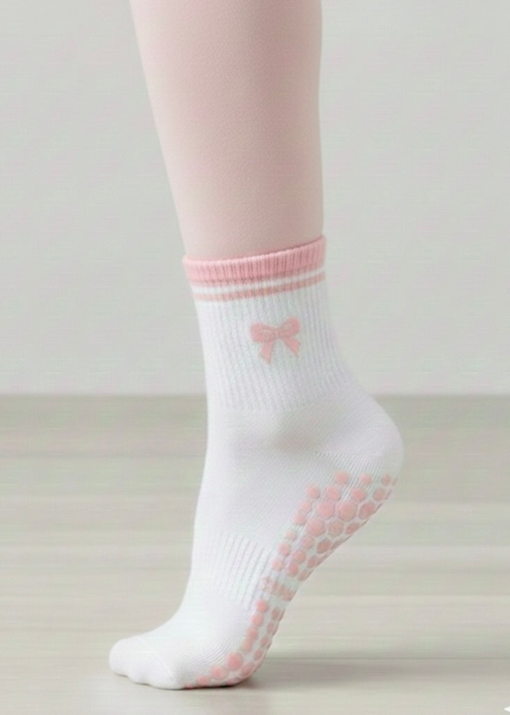 Studio Grip Sock - Pink Bow