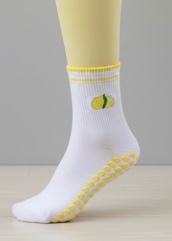 Studio Grip Sock - Lemon Ruffle