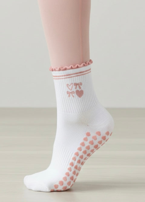 Studio Grip Sock - Hearts & Bows
